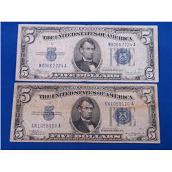 1934 $5 Dollar Silver Certificates