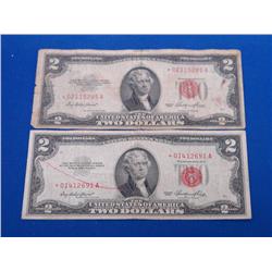 2--1953 $2 Dollar US Notes (Times The Money)