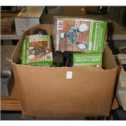BOX LOT OF SOLAR POWERED SECURITY LIGHTS