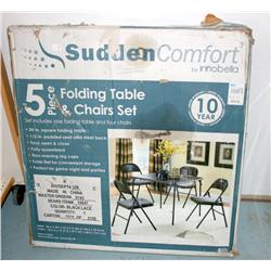 5 PIECE FOLDING TABLE & CHAIRS SET