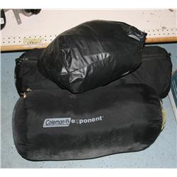 2 SLEEPING BAGS & TENT