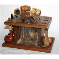 Lot of Collectible Pipes and Holder