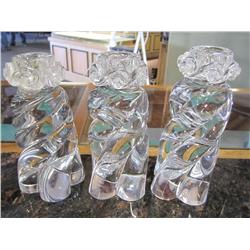 Set of 3 Crystal Candle Holders