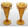 Image 2 : 2 Carnival Glass Vases 6" Tall