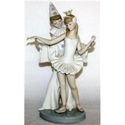 Lladro Statue of Clown and Ballerina