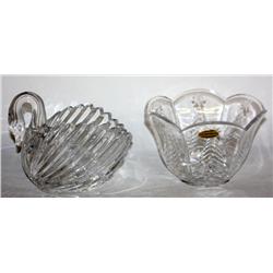 Lot of Crystal Bowl & Swan