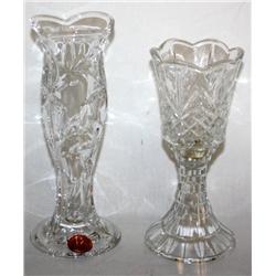 Lot of 2 Gorham Crystal Bud Vases