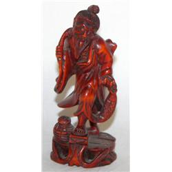 Hand Carved Wood Statue 6" Tall