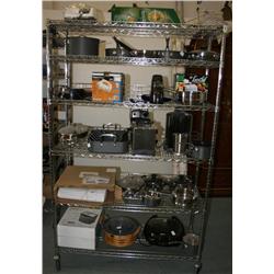 RACK LOT OF MISC. KITCHEN APLAINCES