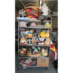RACK LOT OF PLUSH ANIMALS