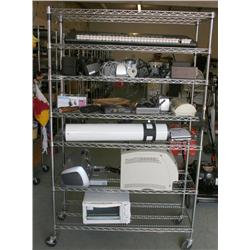 RACK LOT OF MISC. ITEMS