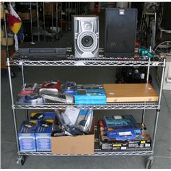 RACK LOT OF MISC. ITEMS