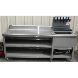STAINLESS STEEL PREP TABLE W/ POP DESPENCER