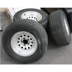 SET OF 5 LUG WHEELS & TIRES
