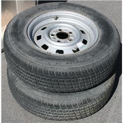 2 5 LUG WHEELS W/TIRES