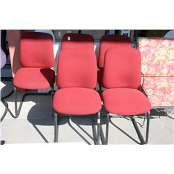 LOT OF 5 RED CHAIRS