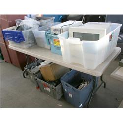 TABLE LOT OF MISC.COMPUTER PARTS