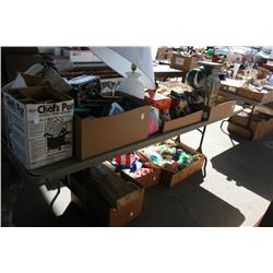 TABLE LOT OF MISC ITEMS