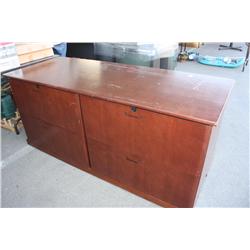 Double drawer stack lateral file cabinet