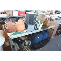 Table lot of miscellaneous household items