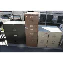 LOT OF 4 FILE CABINETS