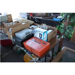 Table lot of miscellaneous items, electronics, etc