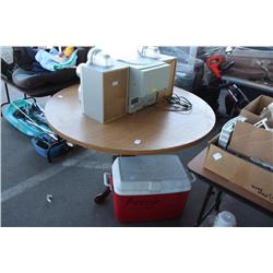 Round table with table contents includes table