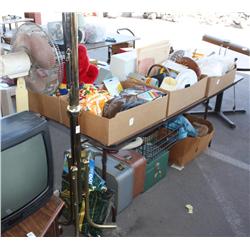 Table lot of miscellaneous household items