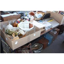 Table lot of miscellaneous household items