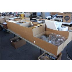 Table lot of books, household items, videos