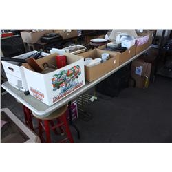 Table lot of miscellaneous household items