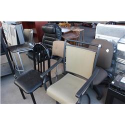 Variety of 6 chairs, stool