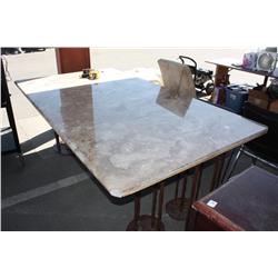 Marble top table with wired metal legs