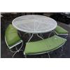 Image 2 : Round patio table with 4 wire top benches