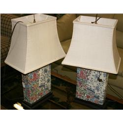 Set of Two Japanese Ceramic Lamps