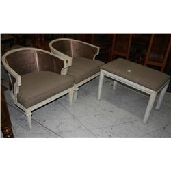 Two Side Chairs & Padded bench