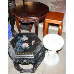 Lot of 4 Side Tables and Plant Stands