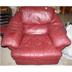 Maroon Leather Side Chair