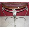 Image 1 : Wood & Metal Hall Table W/Glass Top
