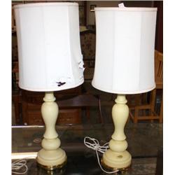 Set of 2 Vintage Hand Blown Glass Lamps