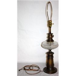 Vintage Crystal and Brass Lamp