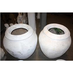 Lot of 2 Large Fiberglass Pots