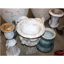 Lot of 7  Cast & Fiberglass Pots