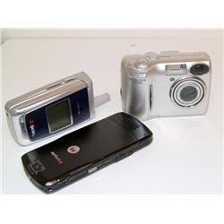 2 Cell Phones & Digital Camera