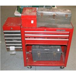 CRAFSTMAN TOOL BOX & 3 MISC TOOL BOXES W/ TOOLS