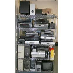 RACK LOT OF MISC. ELECTRONICS