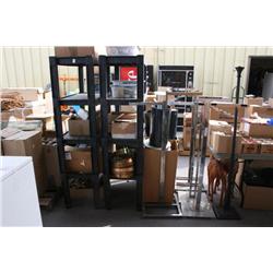 2 RACKS OF MISC. ITEMS & CLOTHES RACKS