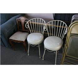 3 CHAIRS & LONG TABLE
