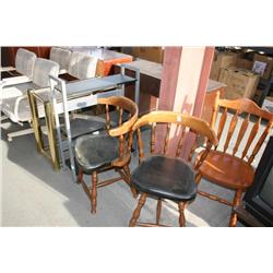 LOT OF 3 CHAIRS & 2 SHELVES