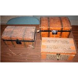 Lot of 3 Vintage Doll Cloths Trunks